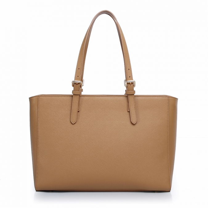 Custom large size saffiano PU leather tote handbags 