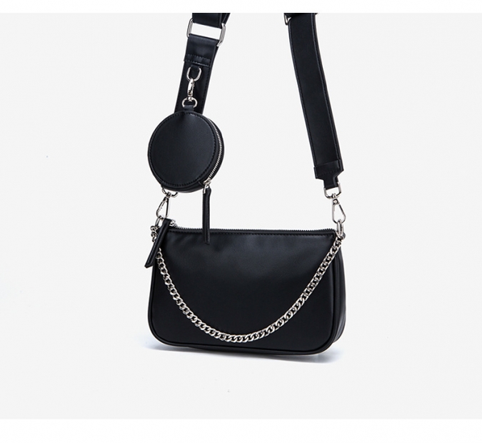 nuova borsa a tracolla con cerniera piccola da donna alla moda con portafoglio rotondo piccolo 